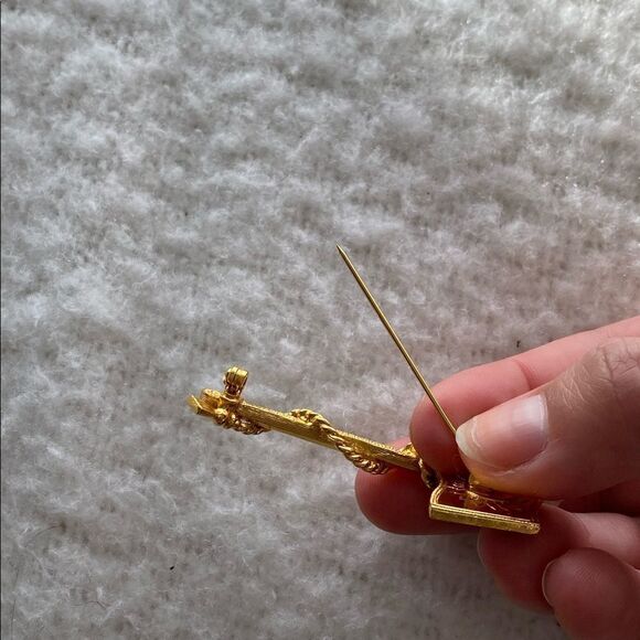 Vintage Flag Pin Retro Blue Star Brooch VTG 60s 70s - Picture 5 of 6